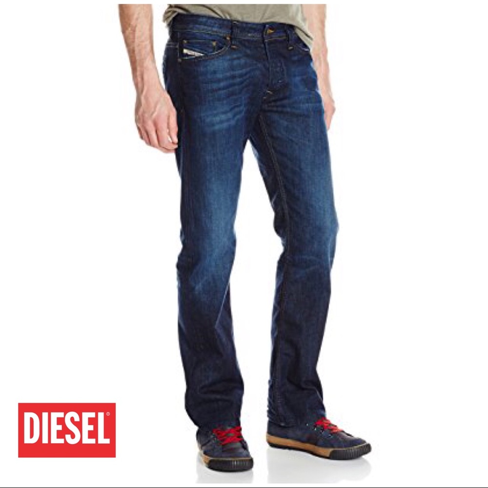 Diesel Viker Jeans Dark Wash Denim Straight Short